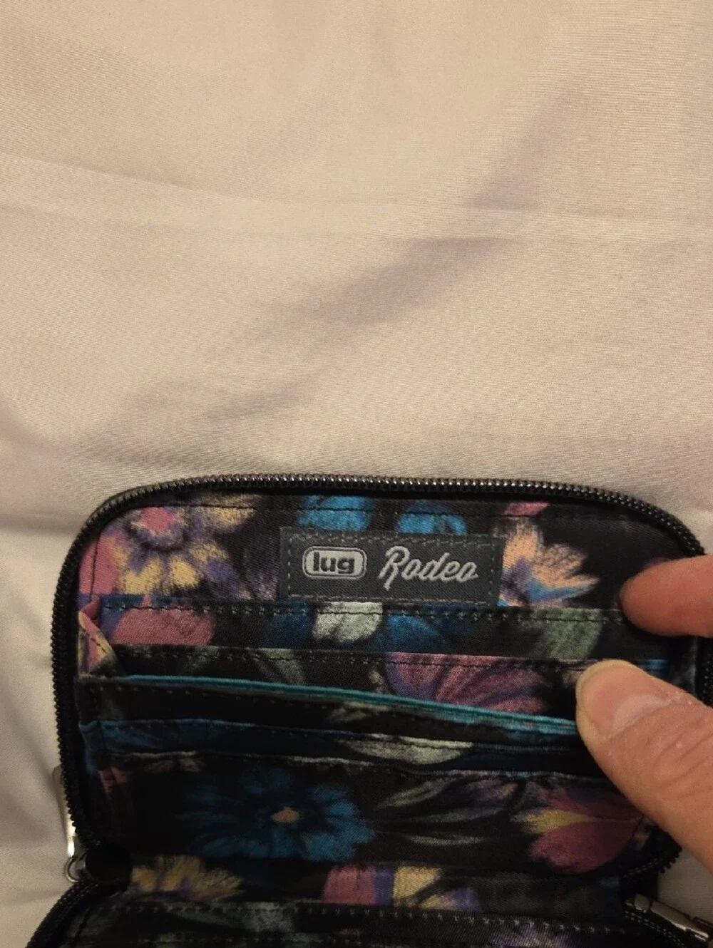 lug Rodeo Wallet/wristlet in Black with Multicolor Blooms